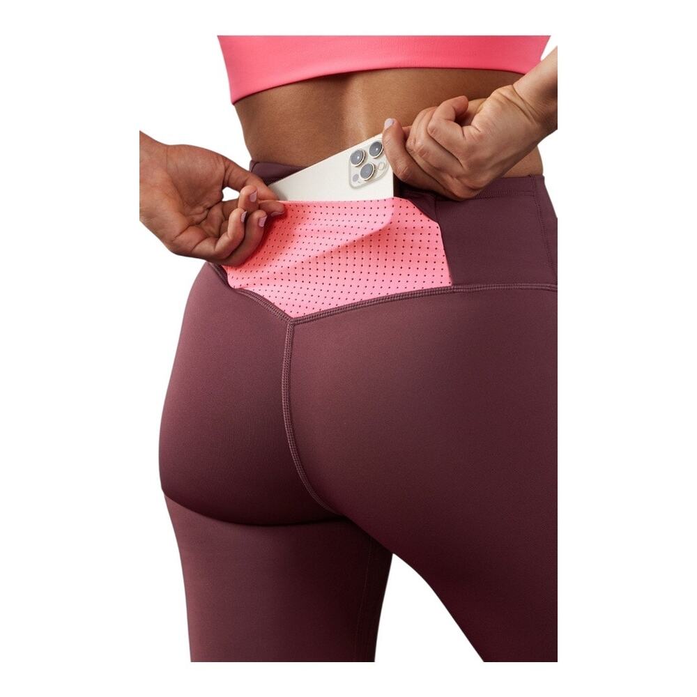 Fabletics Stride 9 Motion365+ High-Waisted Leggings Mauve neon pink workout pant - Picture 3 of 10